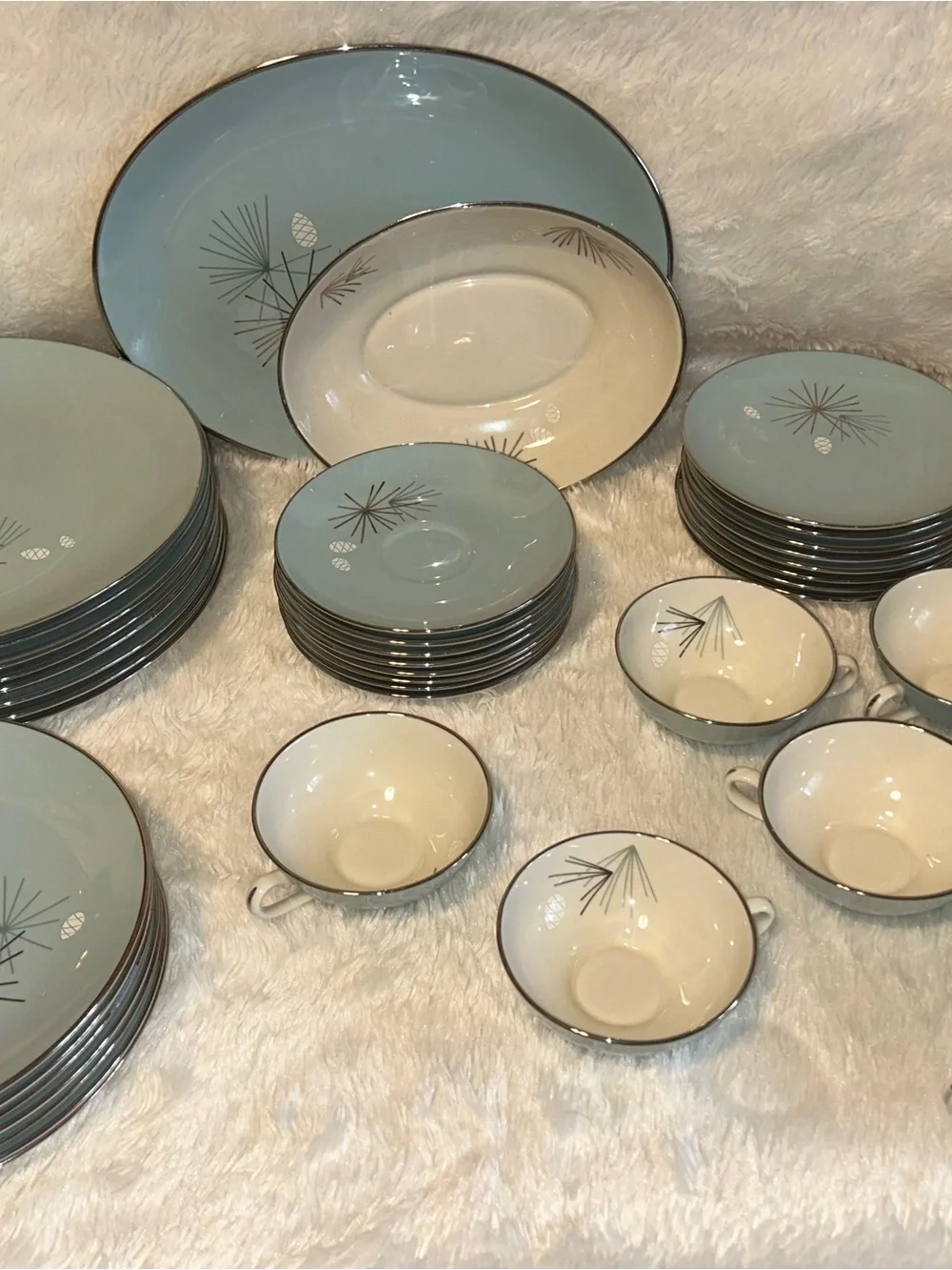 Franciscan Fine China: 'Silver Pine' China, Made in the USA